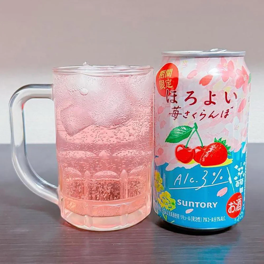 Suntory Horoyoi Cocktail - Strawberry Cherry Flavor, 3% Alcohol, 350ml - Image 4