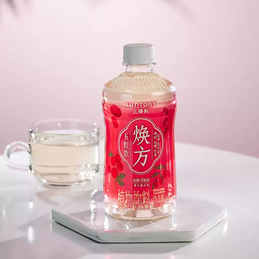 Suntory Huanfang Five-Red Herbal Drink - 450ml x 15 Bottles - Image 3