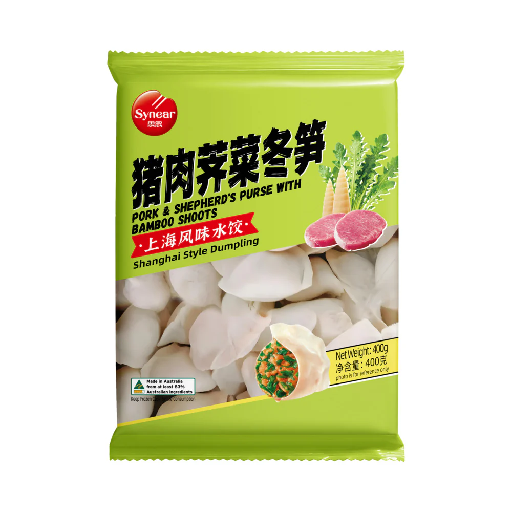 Synear Shanghai Style Dumplings – Pork & Shepherd’s Purse with Bamboo Shoots 400g