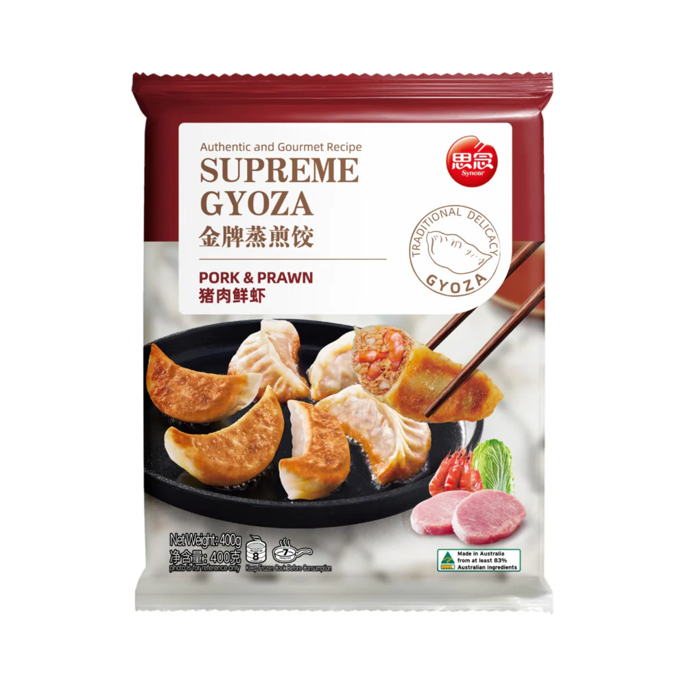 Synear Supreme Pork & Prawn Gyoza 400g - Steam or Pan-Fry Dumplings