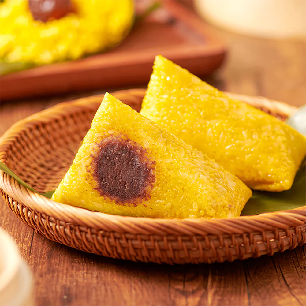 Synear Yellow Rice Dumplings with Red Bean Paste - 2pcs, 200g - Image 3