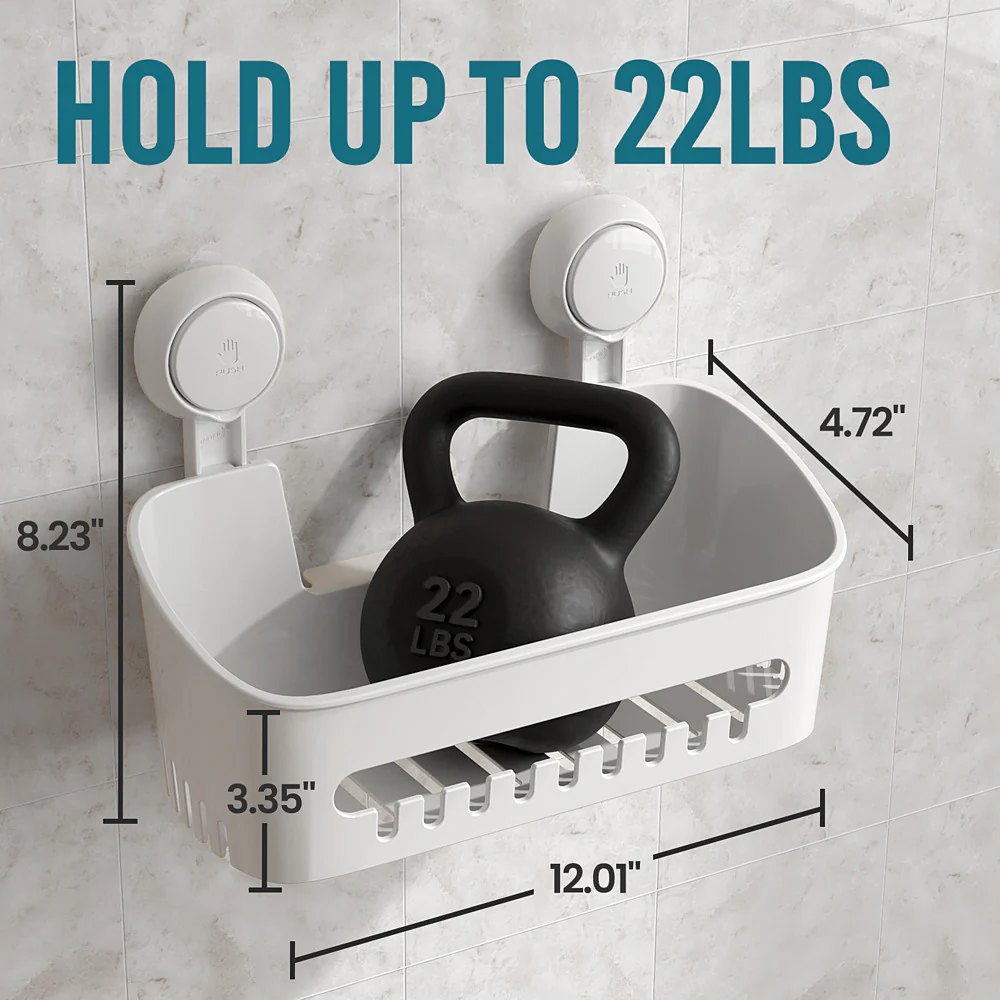 Taili Suction Cup Square Storage Box - White - Image 3
