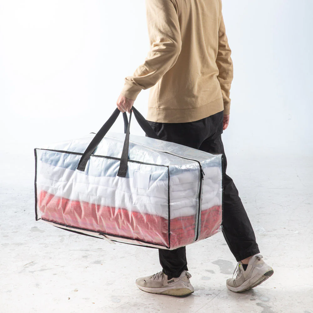 TAILI Transparent Moving Bags with Center Zipper – 73×33×38 cm, Pack of 3 - Image 4