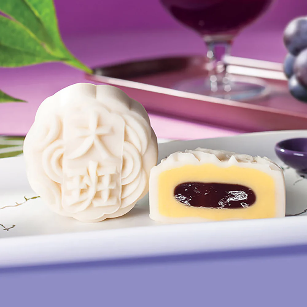 Taipan Mini Snowy Moon Cake with Japanese Kyoho Grapes and Bean Paste - 2 Pieces, 110g - Image 2