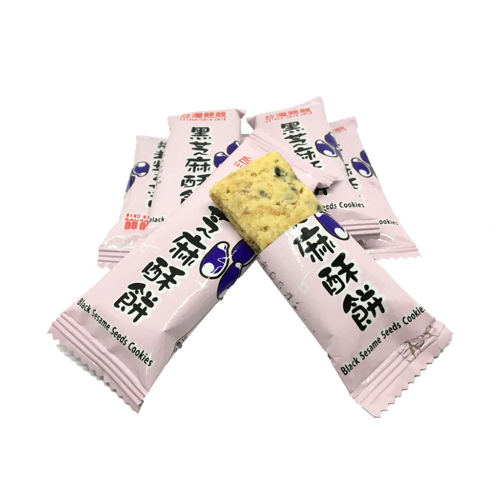Taiwan-Qin Qin Black Sesame Seed Cookies - 110g - Image 2