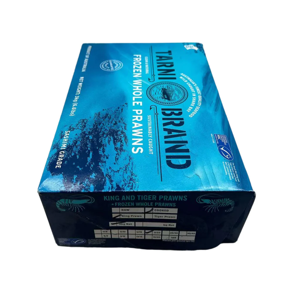 Tarni Brand Frozen Sashimi Grade Cooked Whole Prawns U20 - 3kg Carton - Image 4