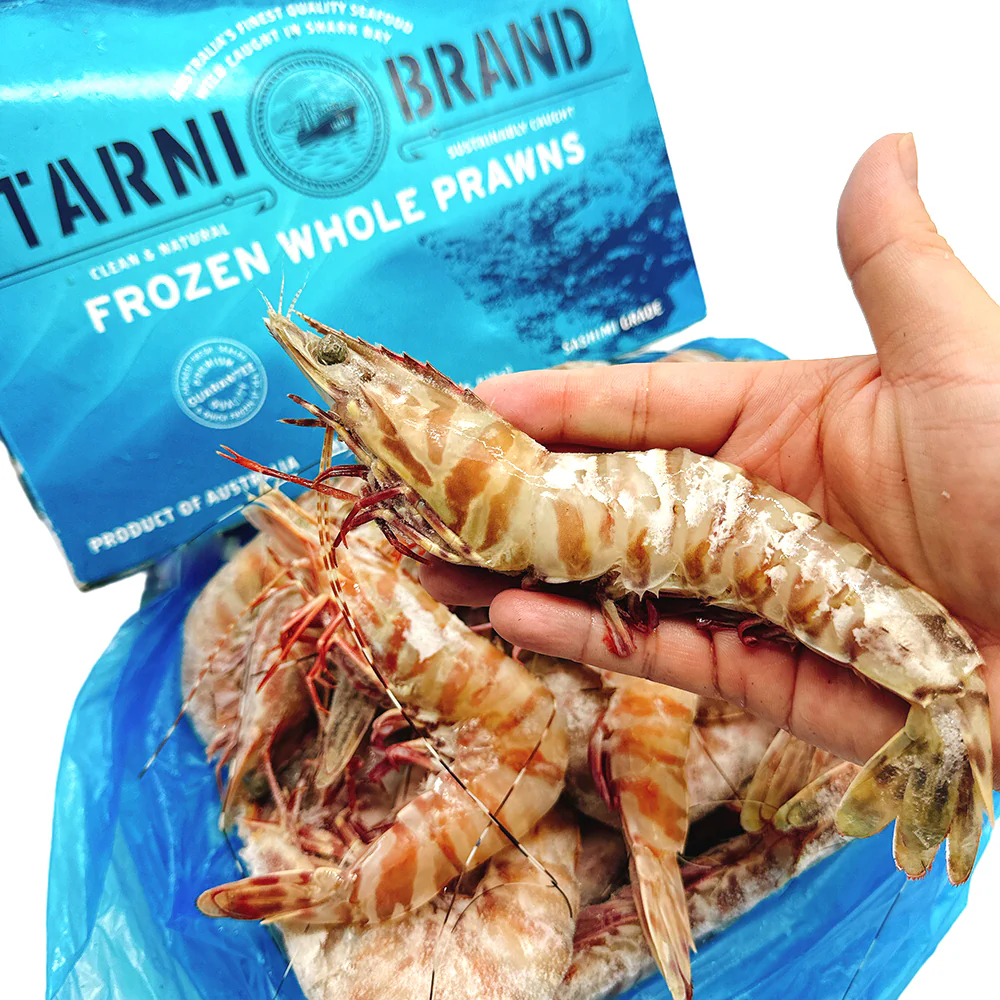 Tarni Brand Raw Brown Tiger Prawns U6/8 - 3kg - Image 4