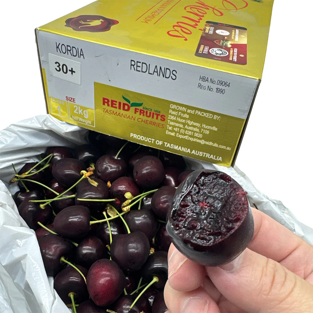 Tasmania Premium Gold Box Reid Kordia Cherries 30mm+ Gift Box 2kg - Image 2