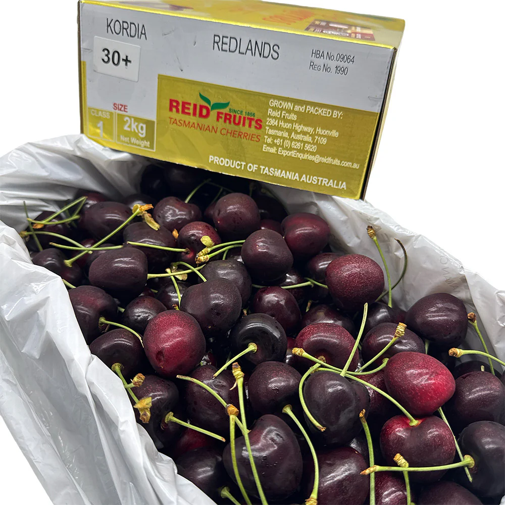 Tasmania Premium Gold Box Reid Kordia Cherries 30mm+ Gift Box 2kg - Image 4