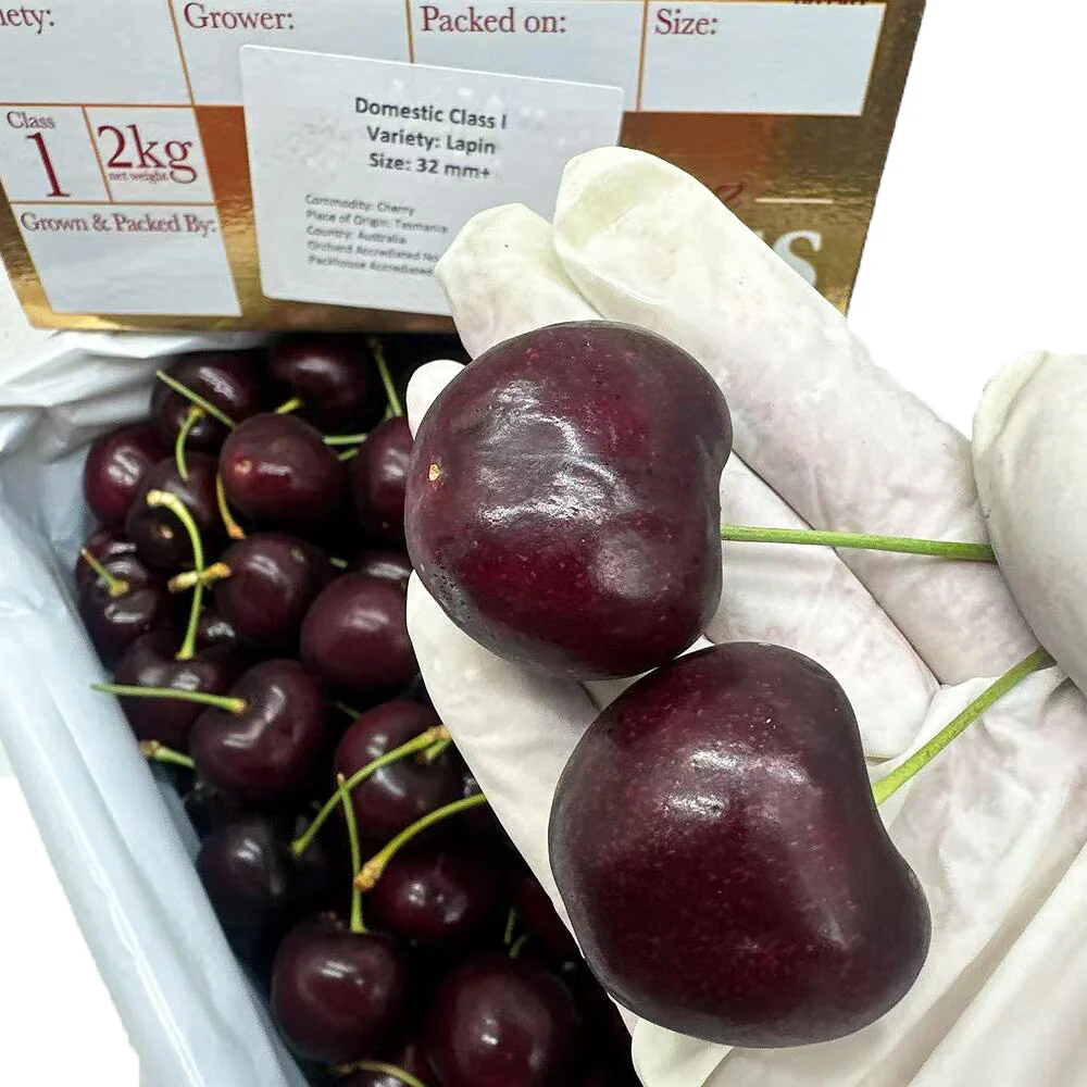 Tasmanian Lapin Cherries Gift Box 2kg – 32–34mm