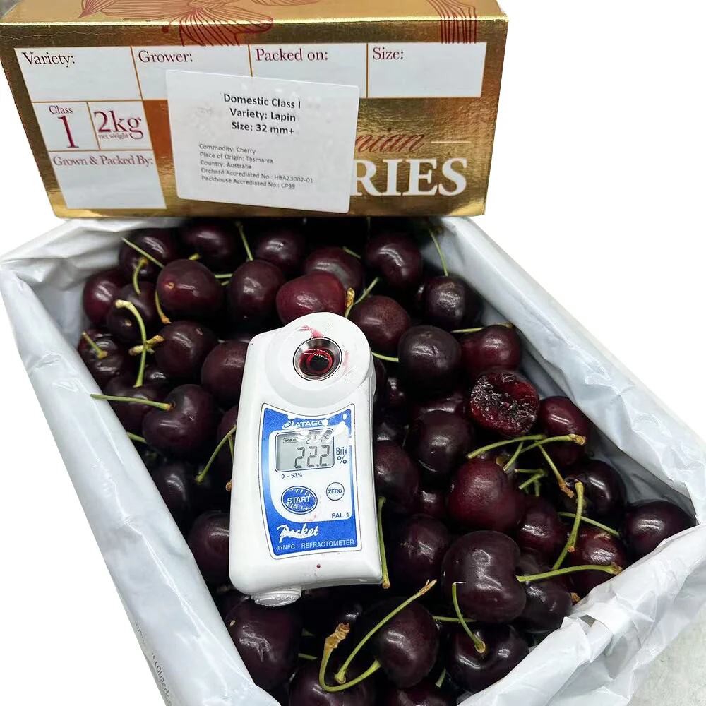 Tasmanian Lapin Cherries Gift Box 2kg – 32–34mm - Image 2