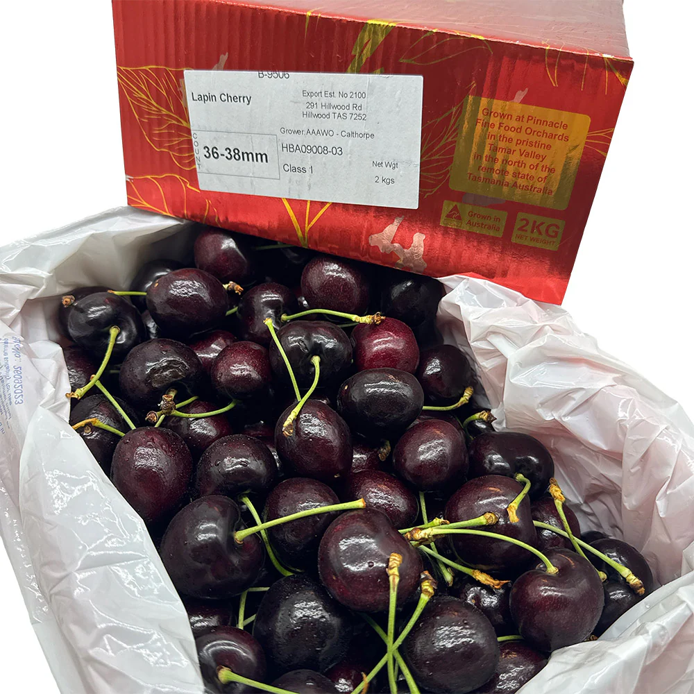 Tasmanian Lapin Cherries Gift Box - 36-38mm, 2kg - Image 3