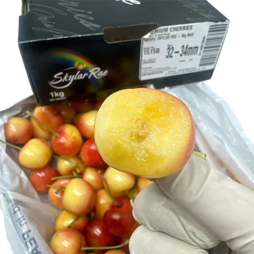 Tasmanian Skylar Rae White Cherries Gift Box 32–34mm 1kg - Image 4
