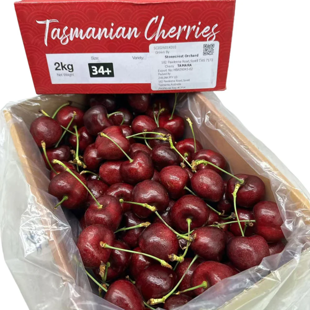 Tasmanian Tamara Cherries Gift Box 2kg (Size 34mm+)