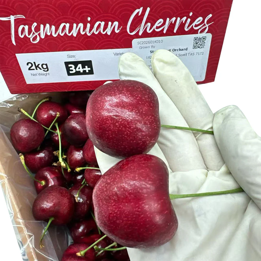 Tasmanian Tamara Cherries Gift Box 2kg (Size 34mm+) - Image 3