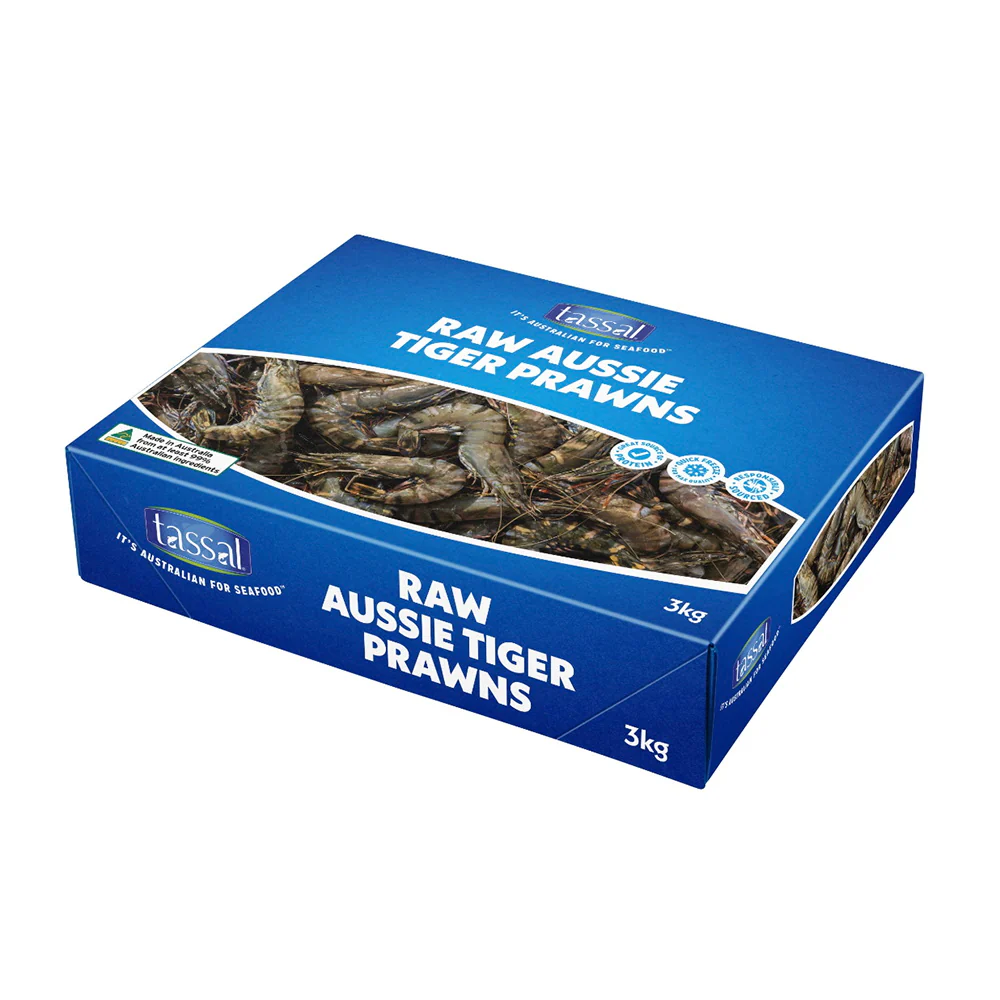 Tassal Frozen Australian Raw Black Tiger Prawns XL Size10/15 3kg - Image 2