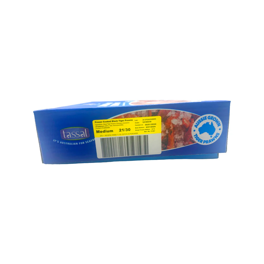 Tassal Frozen Cooked Aussie Tiger Prawns Medium Size 21/30 - 3kg - Image 5