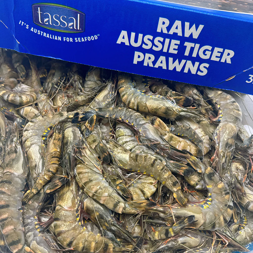 Tassal Frozen Raw Black Tiger Prawns M Size 21/30 - 3kg - Image 3