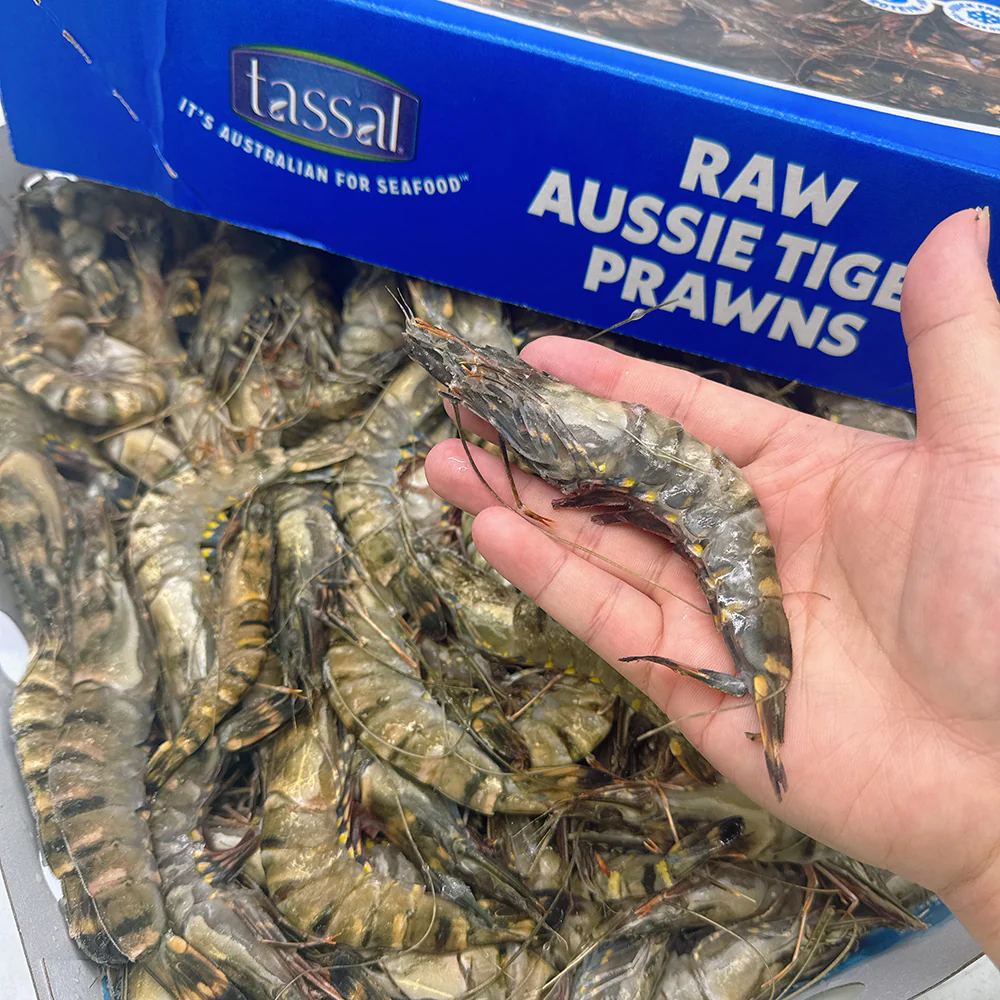 Tassal Frozen Raw Black Tiger Prawns M Size 21/30 - 3kg - Image 4