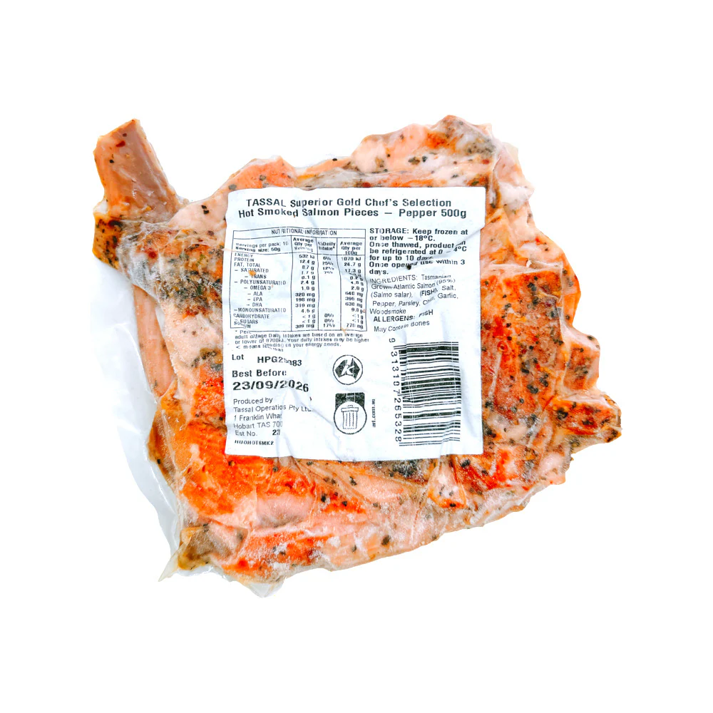 Tassal Tasmanian Hot Smoked Salmon Pieces - 500g - Image 2