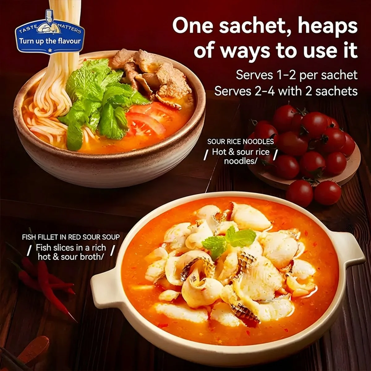 Taste Matters Guizhou Sour and Spicy Red Soup Base - 140g - Image 3