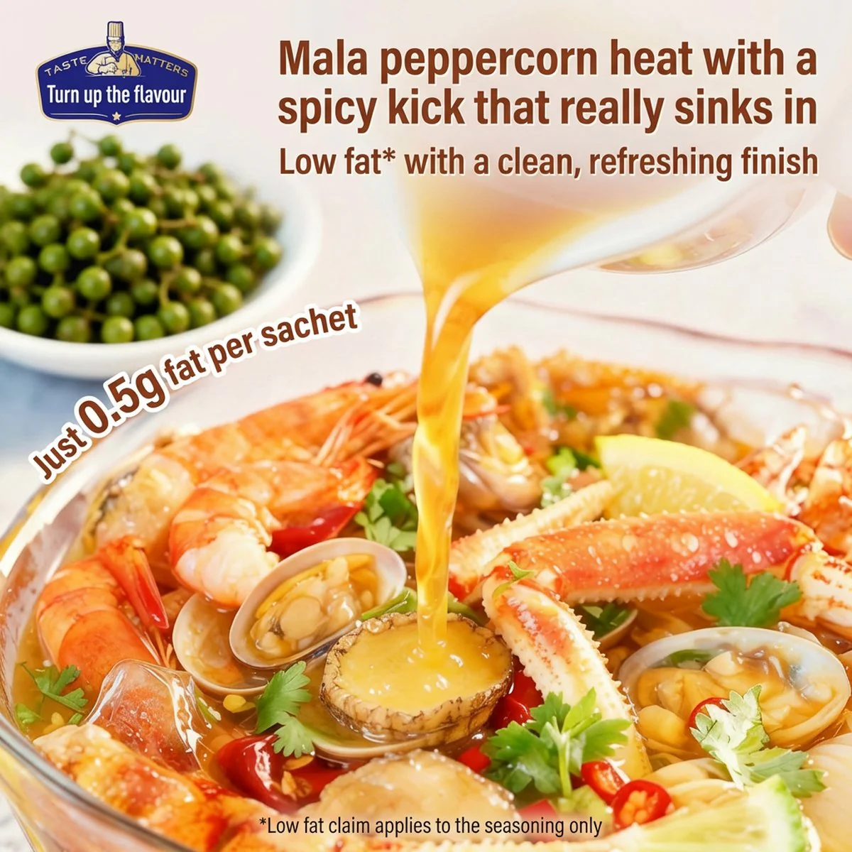 Taste Matters Spicy Marinade Seasoning for Chilled Seafood 60g - Mala Dressing Base for Cold Dishes - Image 2