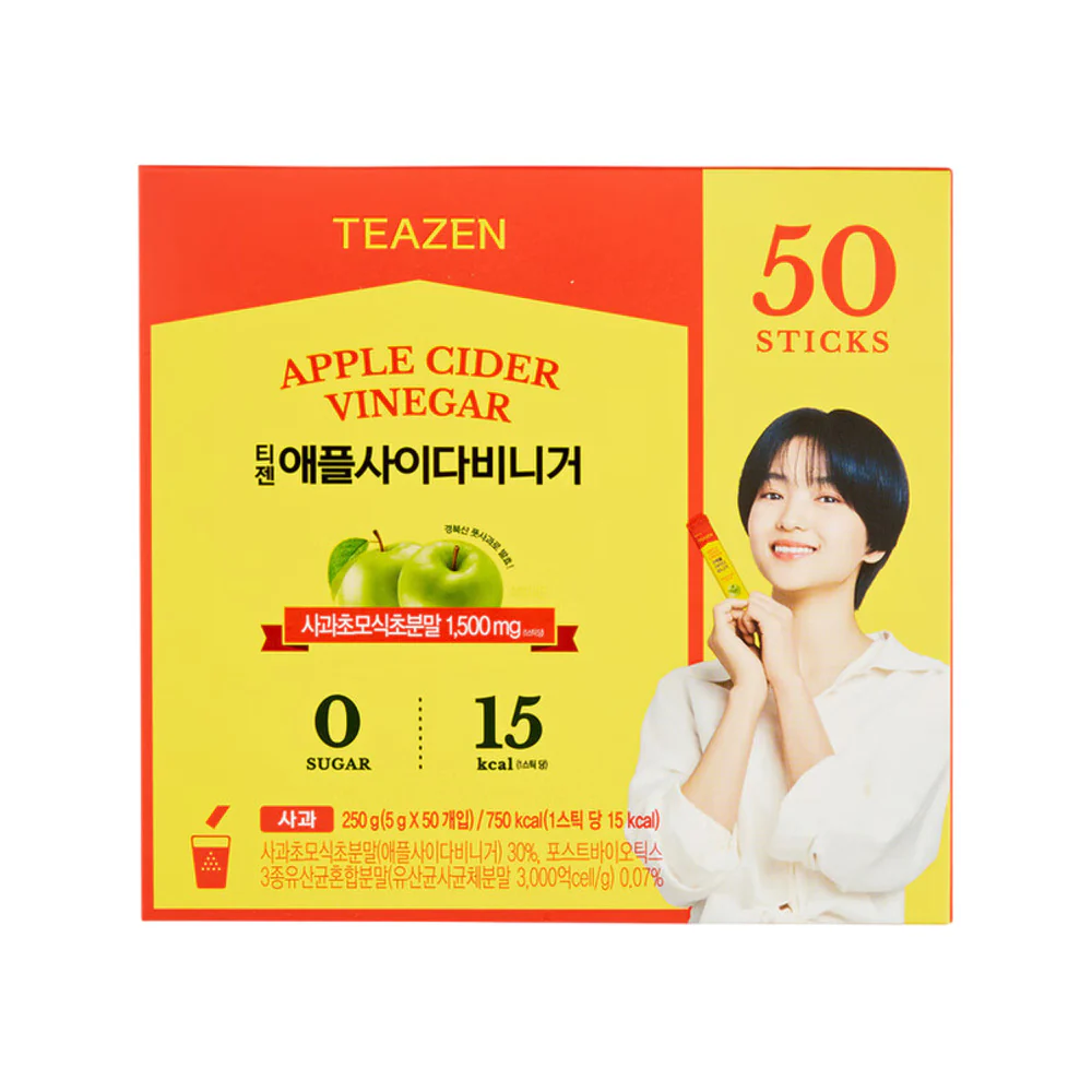 TEAZEN Apple Cider Vinegar Powder Drink – 50 Sticks (250g) – Limited Import