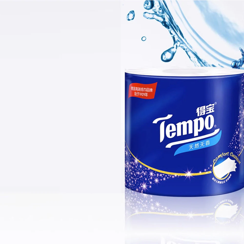 Tempo Classic Natural Unscented Core Roll Toilet Paper, 4 Ply, 10 Rolls - Image 3