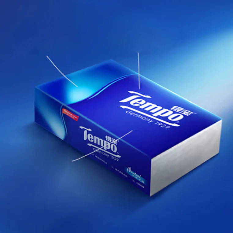 Tempo Classic Unscented Tissues, 90 Sheets per Pack, 4 Packs - Image 4
