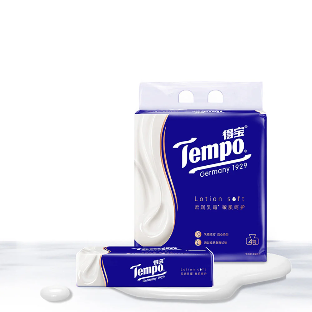 Tempo Pull-Out Creamy Soft Facial Tissues, 70 Sheets per Pack, 4 Packs Included - Image 2