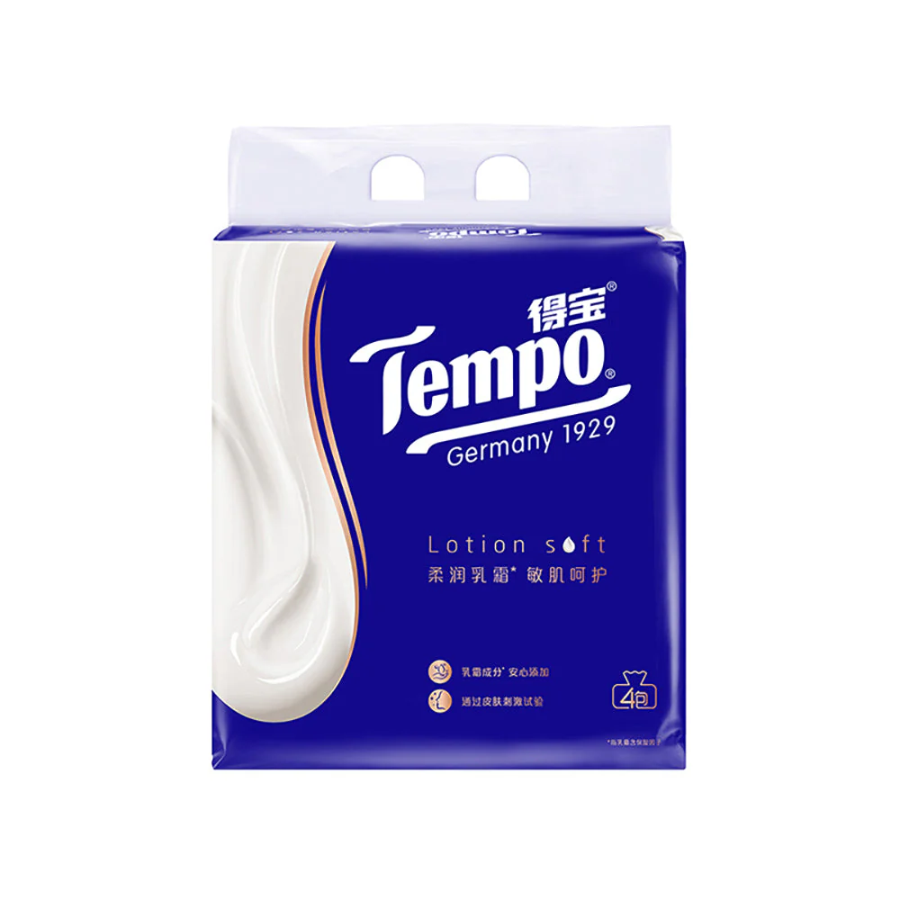 Tempo Pull-Out Creamy Soft Facial Tissues, 70 Sheets per Pack, 4 Packs Included - Image 3