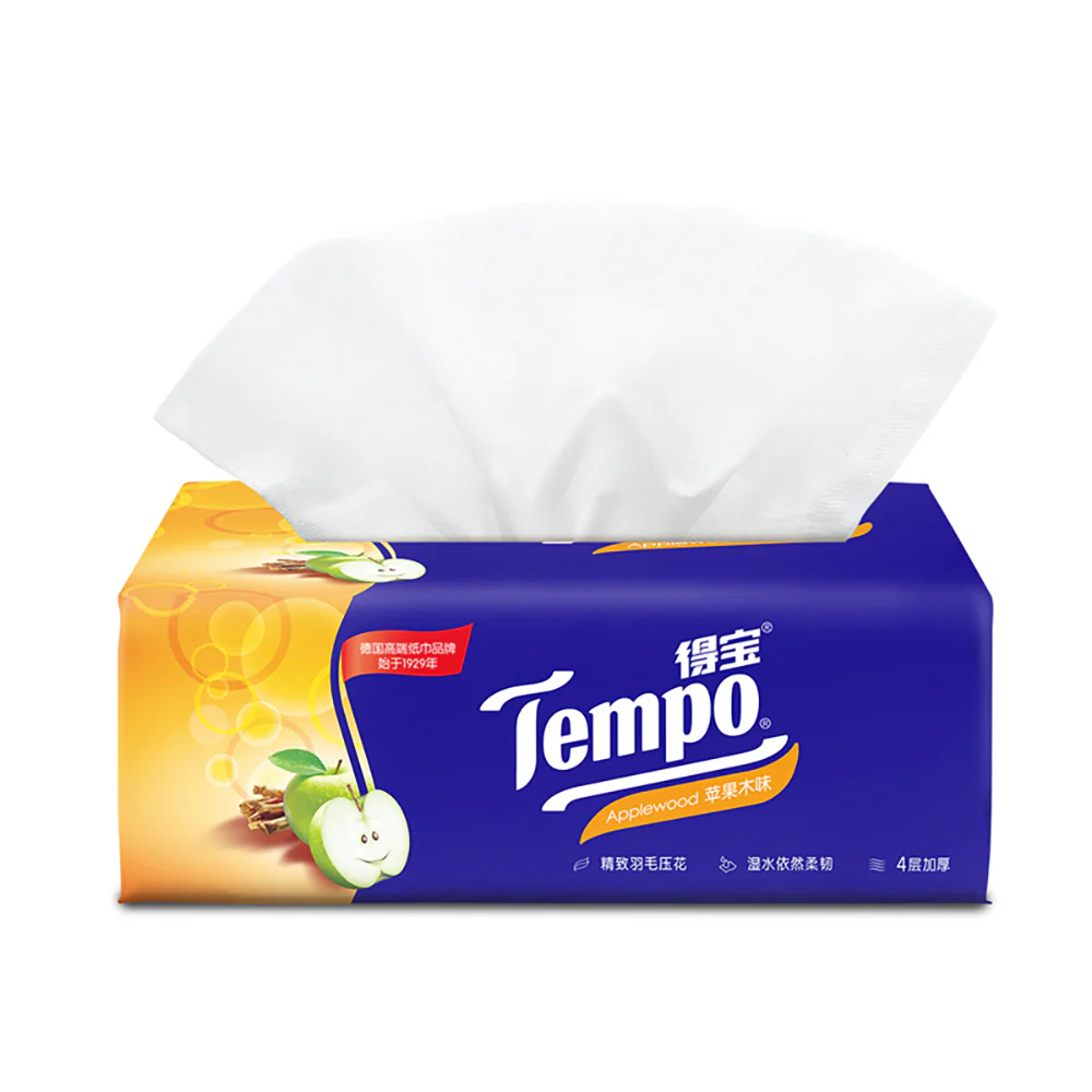 Tempo Soft Draw Tissue Paper with Cedar Fruit Scent, 90 Sheets, 4 Packs - Image 2