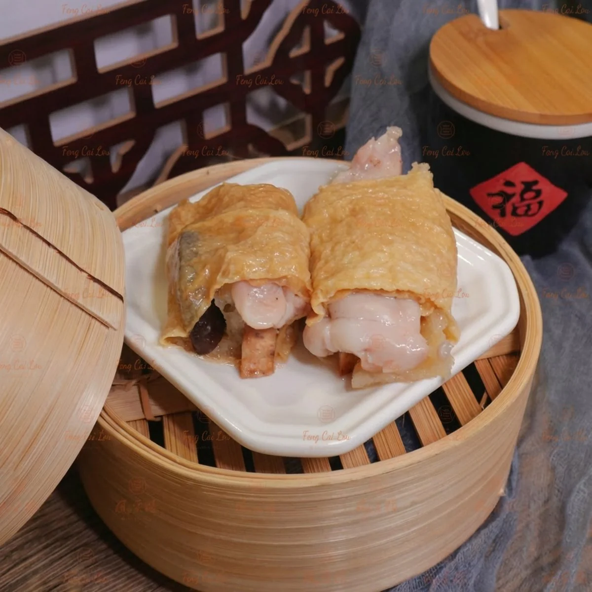 The Fung Choi Frozen Four-Treasure Chicken Bean Curd Skin Rolls (Yuba Dim Sum) – 3 Pieces - Image 3