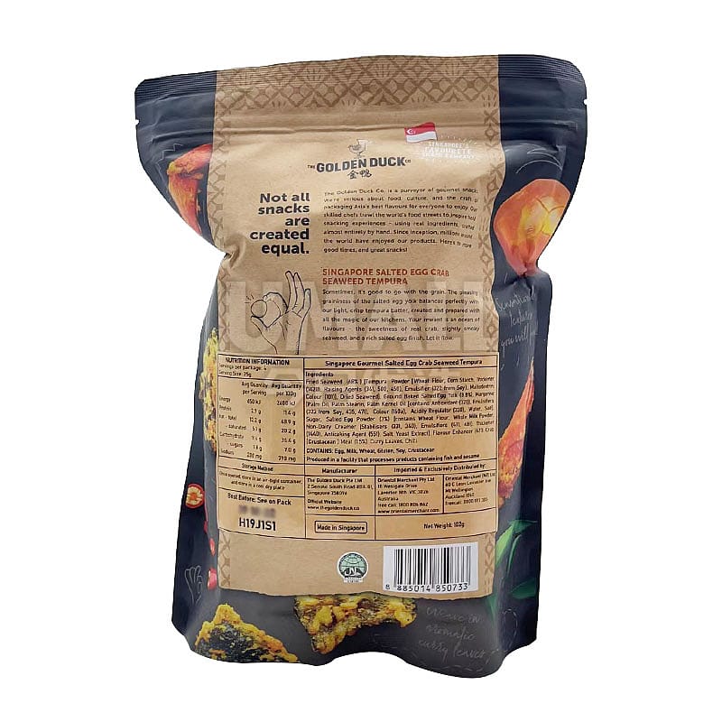 The Golden Duck Singapore Salted Egg Crab Seaweed Tempura - 102g - Image 2