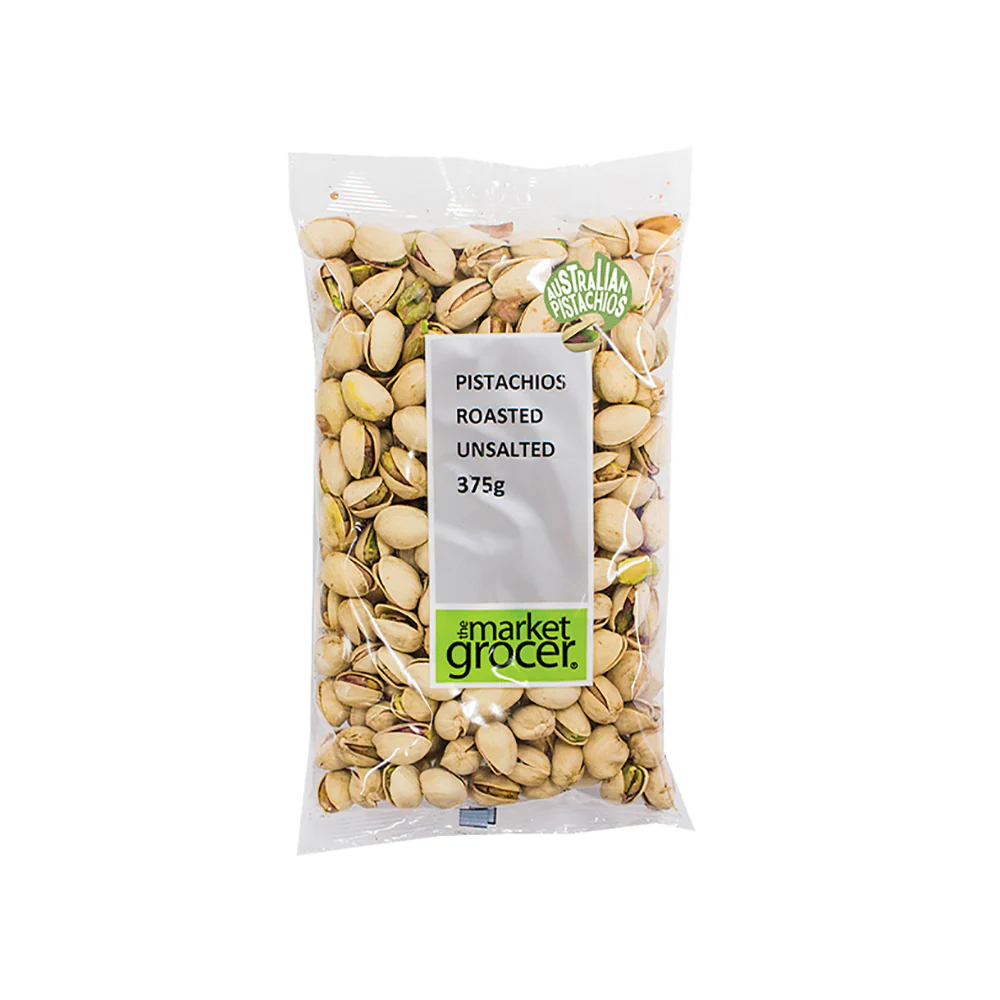 The Market Grocer Roasted Unsalted Pistachios 375g