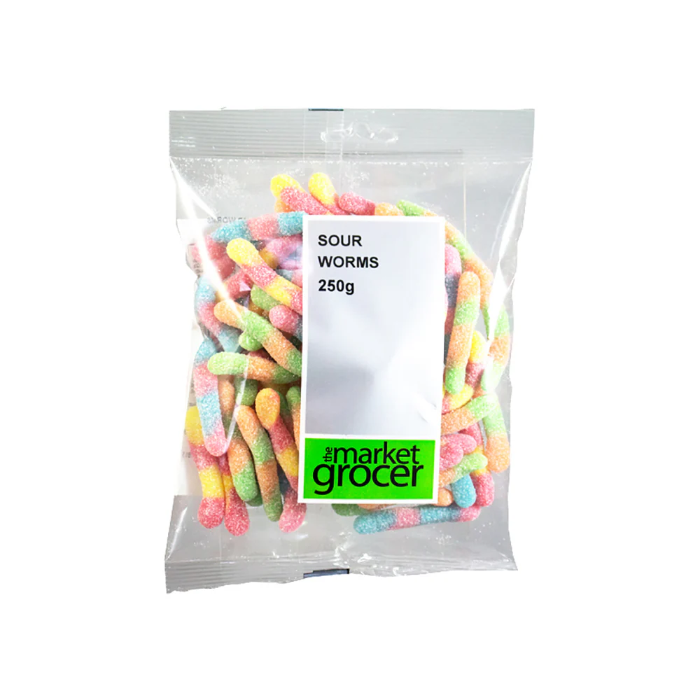 The Market Grocer Sour Worms Candy 250g
