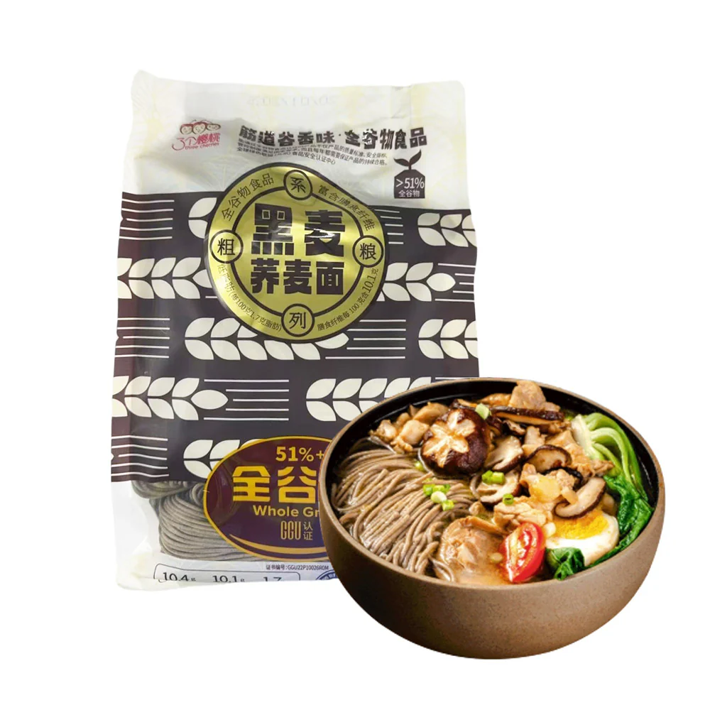 Three Cherries Whole Grain Rye & Buckwheat Noodles 600g – Dry Soba-Style Noodles