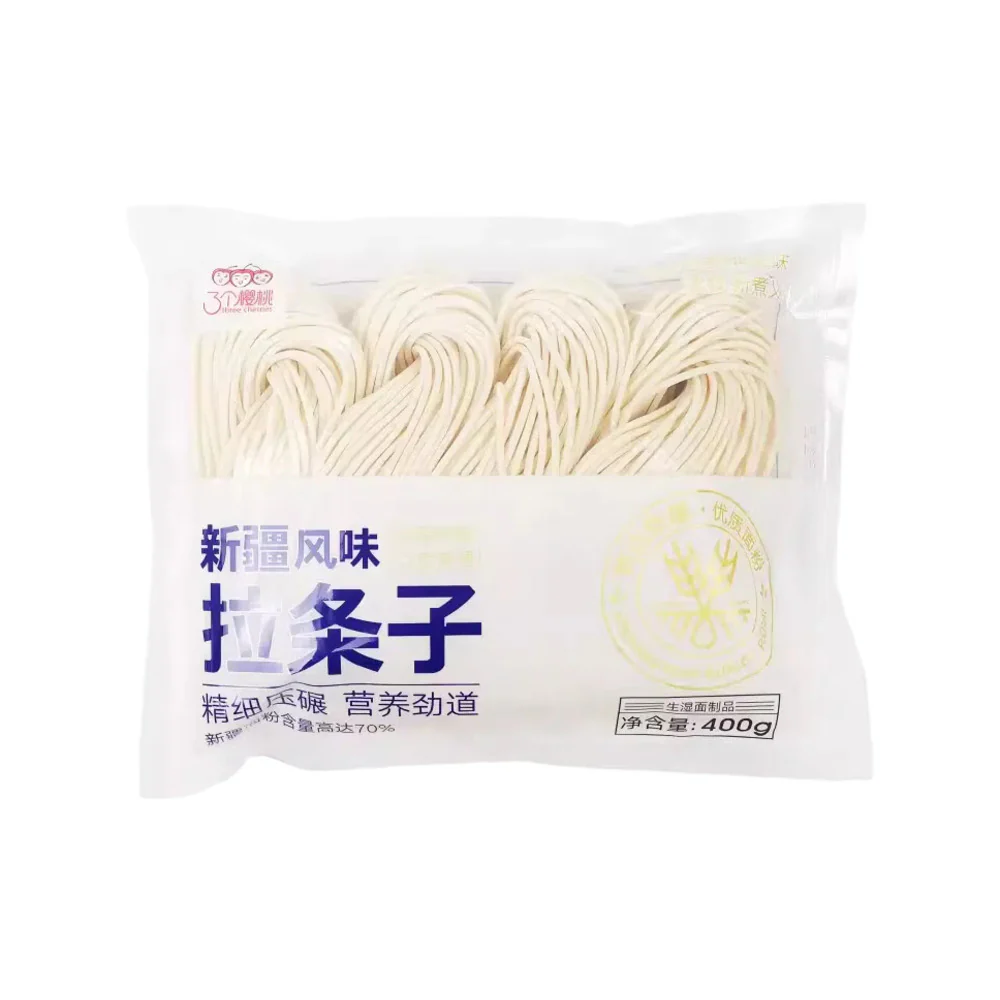 Three Cherries Xinjiang Style Hand-Pulled Noodles 400g – Thick Latiaozi Wheat Noodles