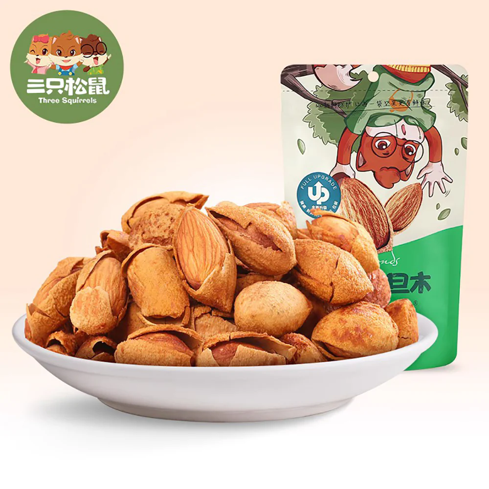 Three Squirrels Hand-Peeled Almonds - 120g - Image 2