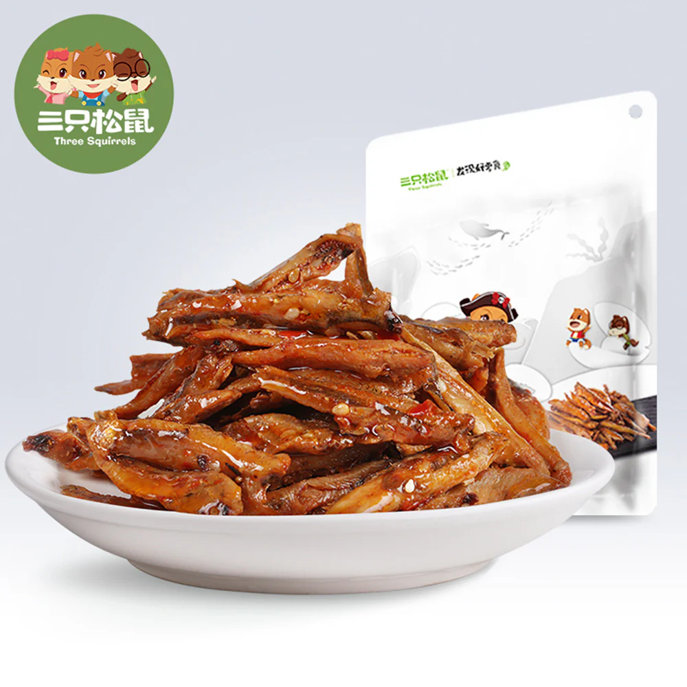 Three Squirrels Spicy Small Fish Snack - 100g - Image 4