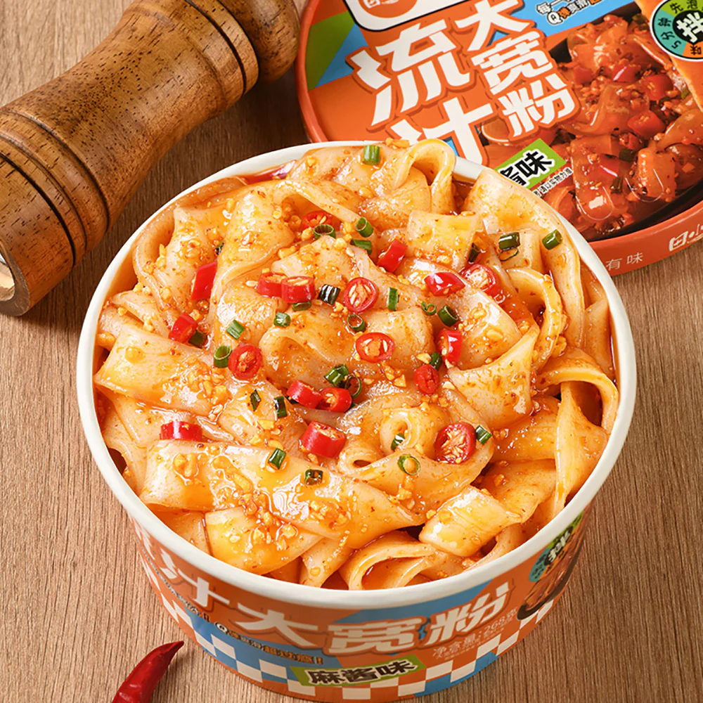 Tian Xiao Hua Zero Fat Wide Noodles with Sesame Sauce - Bowl 288g - Image 2