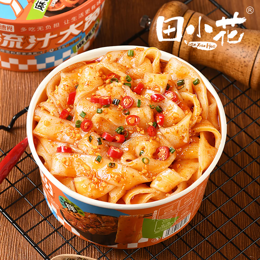 Tian Xiao Hua Zero Fat Wide Noodles with Sesame Sauce - Bowl 288g - Image 3