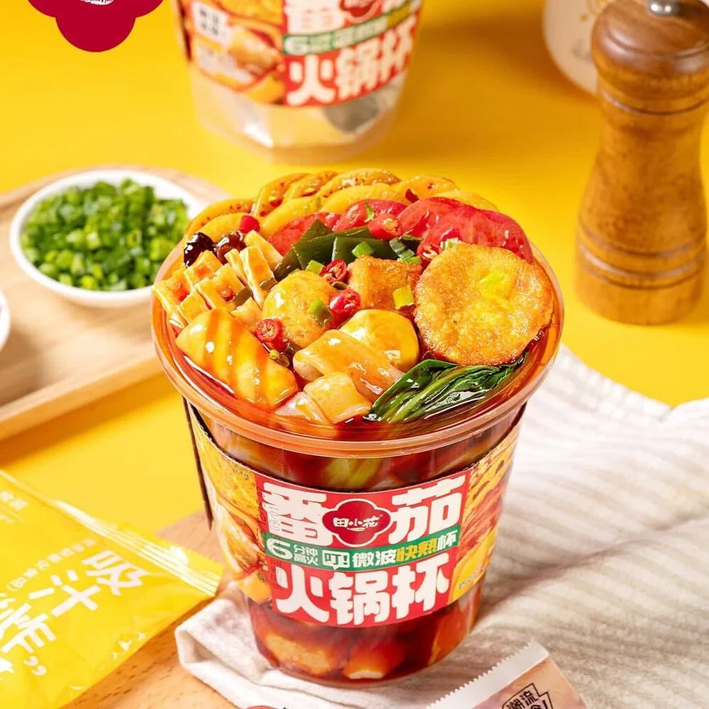 Tian Xiaohua Tomato Vegetable Hotpot Cup 349g - Microwave Instant Hot Pot Meal - Image 2