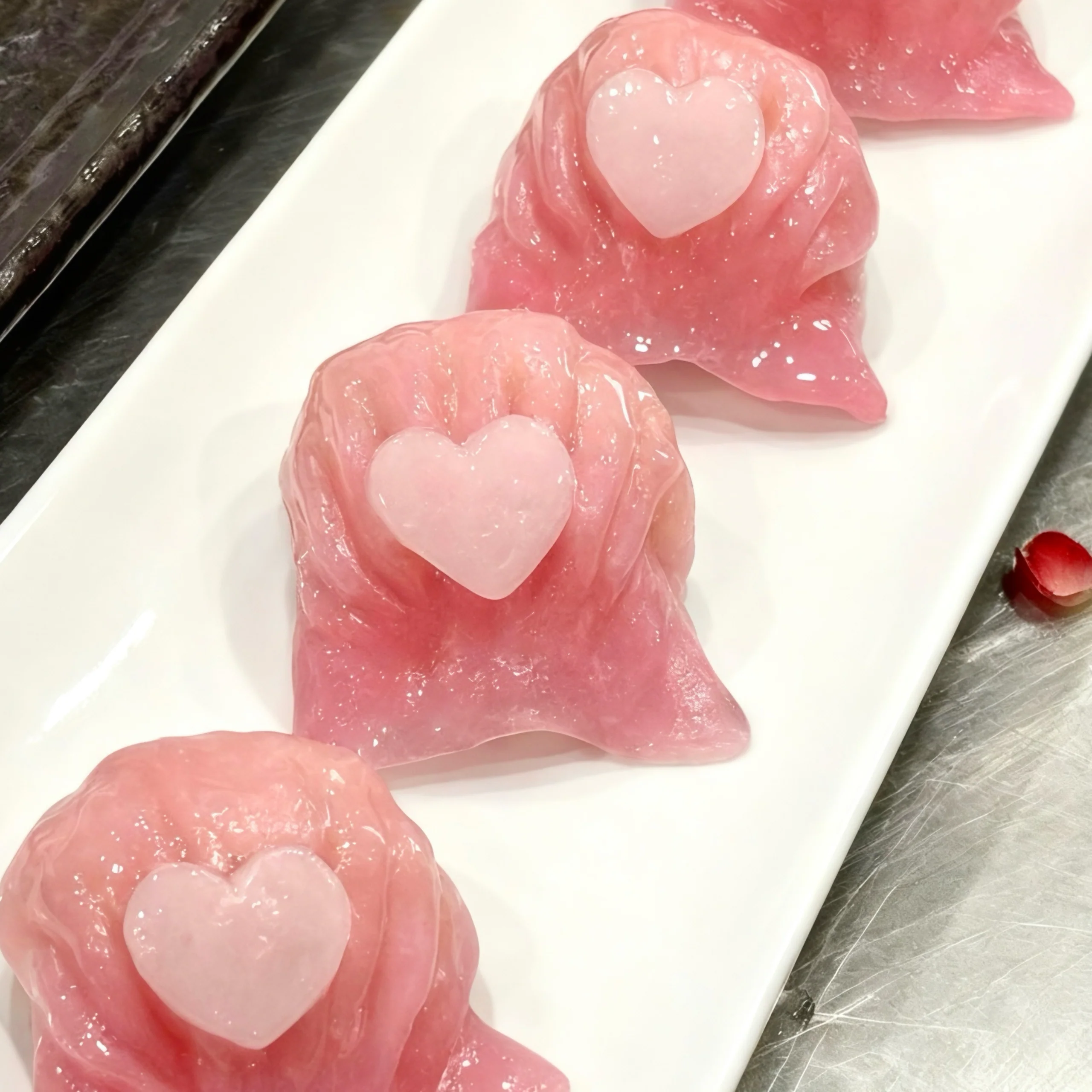 Tiantong Frozen Valentine Prawn Har Gow 640g - Heart-Shaped Cantonese Prawn Dumplings - Image 2