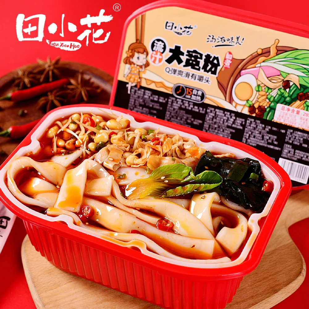 TianXiaoHua Saucy Wide Noodles - 283g - Image 2