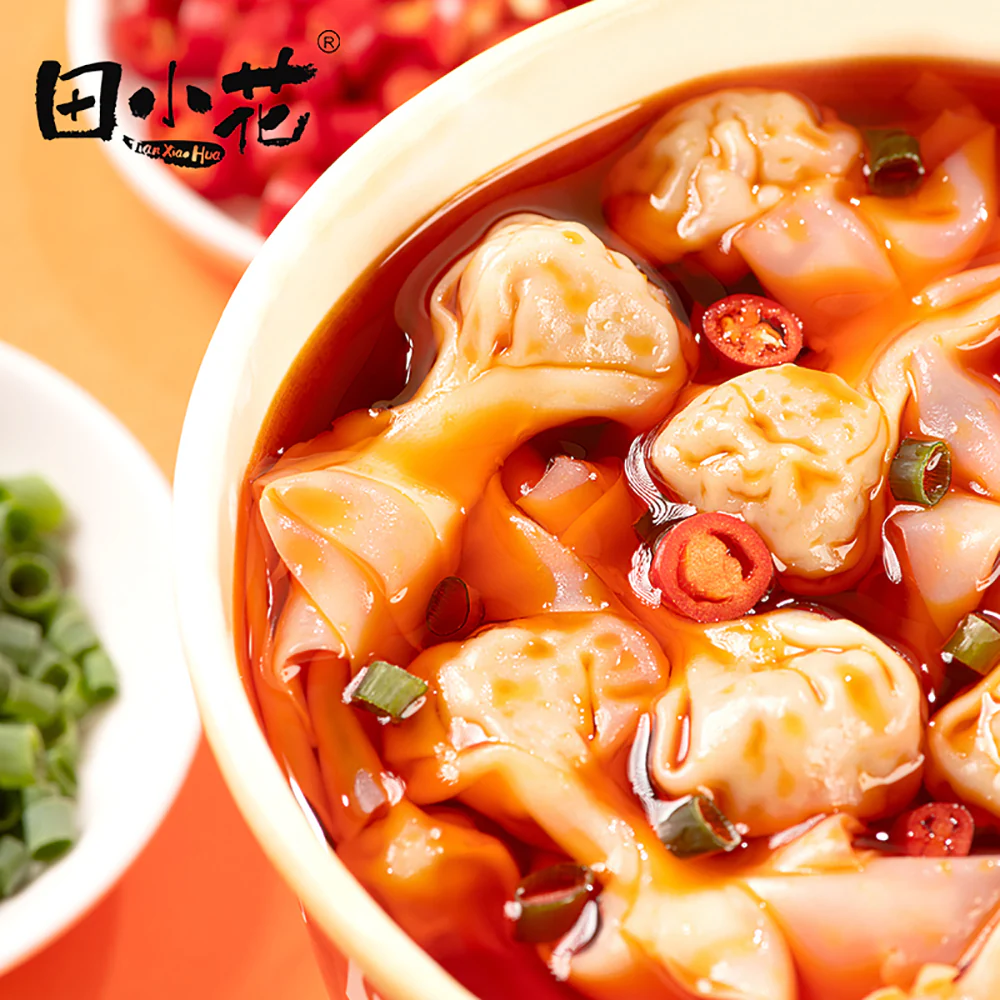 TianXiaoHua Spicy Red Oil Mini Wontons - 52g - Image 2