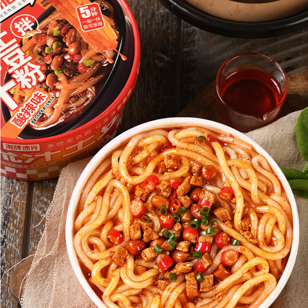 TianXiaoHua Zero Fat Spicy Potato Noodles Bowl - 294g - Image 2