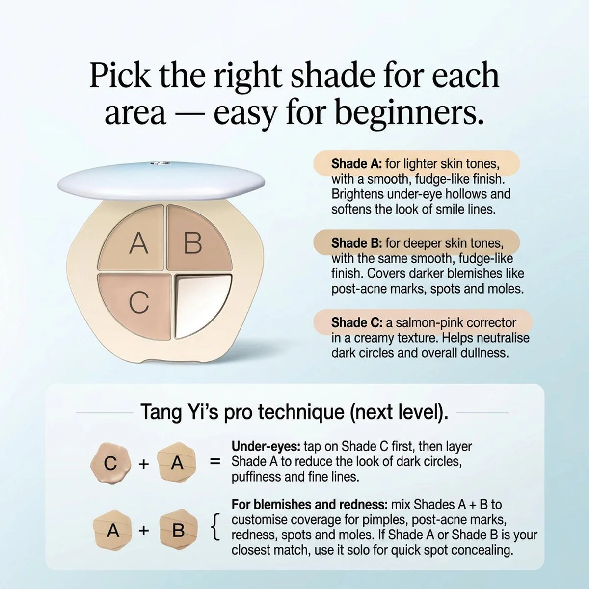 Timage Three-Color Concealer Palette #01 Feather 5g - Image 4