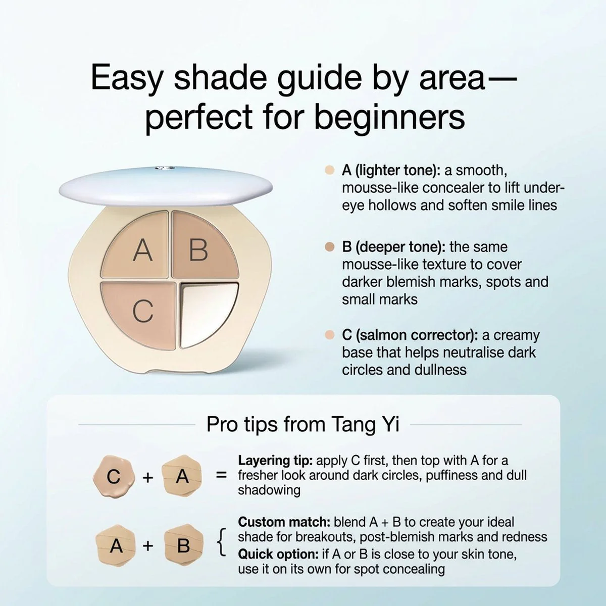 TIMAGE Three-Color Concealer Palette #02 Jade 5g - Image 4