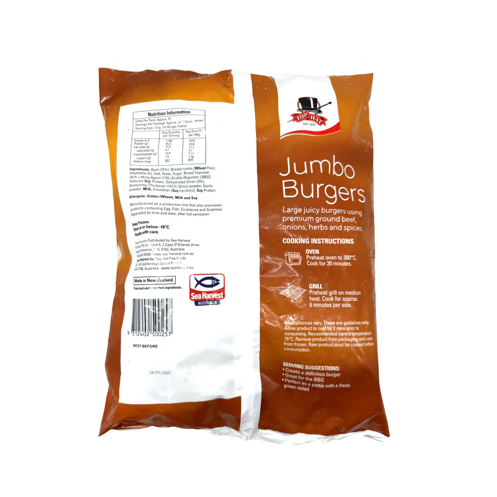 Top Hat Jumbo Beef Burger Patties 2kg - Image 3